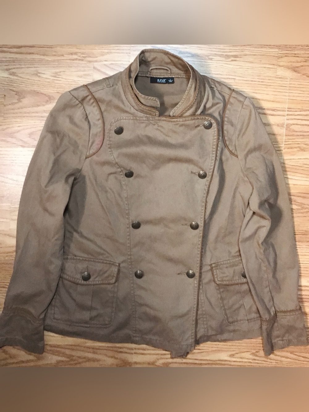a.n.a. A New Approach Double Rider Button Jacket L Lightweight Cotton Canvas